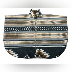 Tamsy Western Style Black and Brown Patterned Women's Shawl One Size